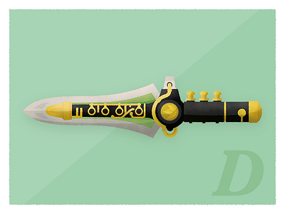 D is for the Dragon Dagger dagger design fantasy film illustration power rangers texture vector weapon