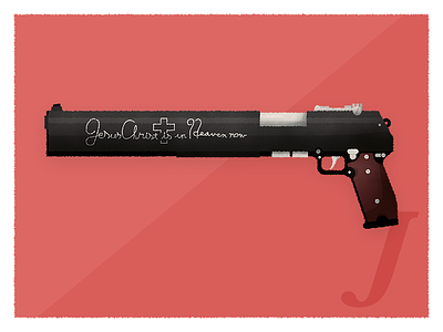 J is for Jackel Combat Pistol fantasy fiction gun hellsing illustration illustrator magna photoshop texture vector weapon
