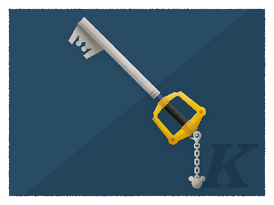 K is for Keyblade disney fantasy game illustration key keyblade kingdom hearts mickey mouse sword vector video game weapon