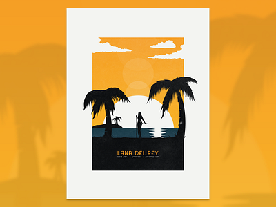 Lana Del Rey art print gig gig poster illustration island lana del rey music paradise poster screen print sunset vector