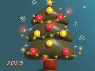 Christmas tree 3d illustration