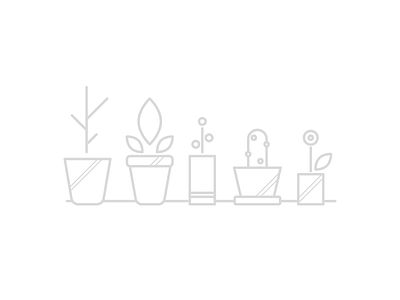 Plantlife cactus icons plants pots vector