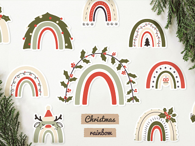 Christmas Rainbow baby christmas christmas trees clipart design illustration kids nordic rainbow scandinavian vector