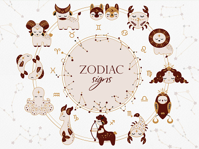 Baby Zodiac baby clipart design illustration kids vector zodiac