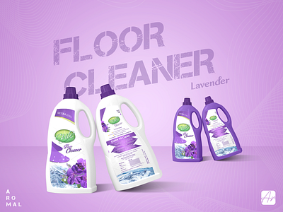 Cute Floor Cleaner with lavender fragrance. branding graphic design package design product packaging design ui