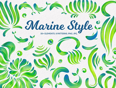 Marine style acrylic brash onestroke stroke textil