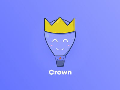 Crown - Hot Air Balloon (Challenge 2 day) dailylogochallenge graphic design hot air balloon logo