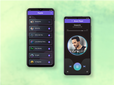 Daily UI #09:: Music Player Design branding daily ui 09 daily ui challenge dribble designs graphic design logo mobile ui design music player design music player ui music ui ui ui challenge ui page design ui ux design ui ux design music player