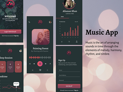 Music App UI/UX Desgin adobe xd app desgin app ui ux desgin design figma music app music app screen ui uiux ux