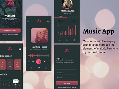 Music App Screen designs, themes, templates and downloadable graphic ...