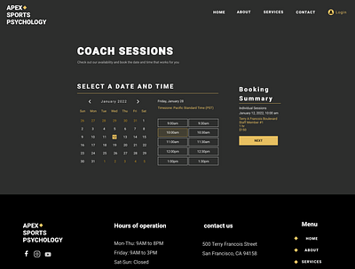 Fitness Website : Coach Sessions Page adobe xd design figma fitness website graphic design gym wesite motion graphics sports website ui ux design uiux web design website design