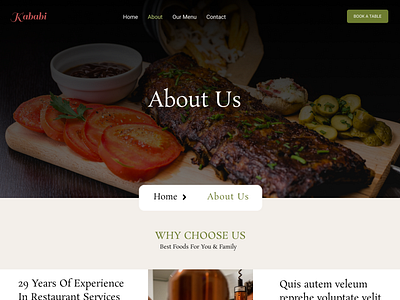 Food Website : About Page