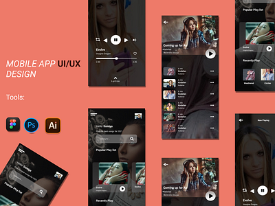 Mobile App adobe xd android app design figma graphic design mobile app music app ui ux design uiux web design