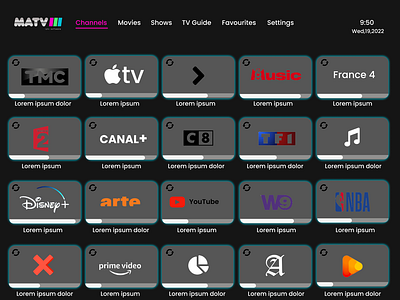 MATV : Channels Page