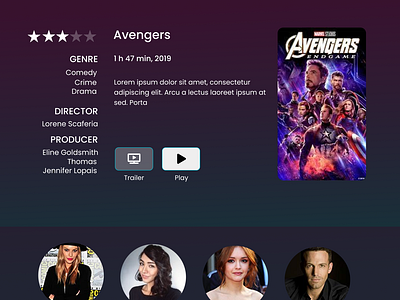 MATV : Movie Detail Page adobe xd android app design figma graphic design matv app mobile app movie details page music app tv app ui ux design uiux video app web design