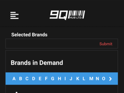 Product Website : Brands in Demand dark page