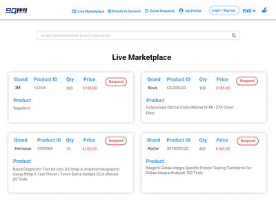 Product Website : Live Marketplace Page