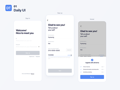 01 Daily UI _ Everything about Sign up and Sign in daily ui design figma modal sign in sign up ui ux web design