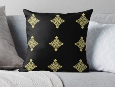 ethiopian cross art design Throw Pillow