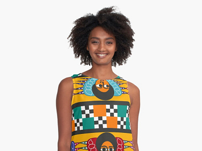 Ethiopian Colourful Angels Pattern Sleeveless Top