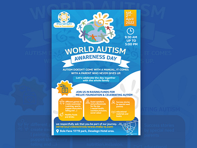 Autism awareness day poster branding design graphic design icon illustration illustrator logo nahom shiferaw typography vector