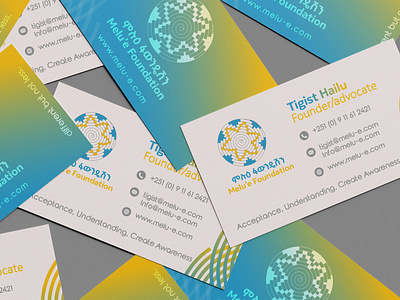 Autizm foundation business card design art branding design flat graphic design illustration illustrator logo nahom shiferaw typography vector