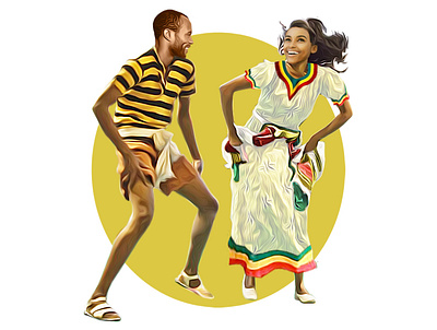 Ethiopian traditional dance (Eskesta) art design graphic design illustration illustrator nahom shiferaw vector