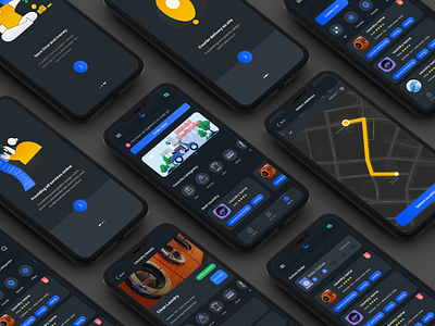 Timiz (Laundry app) app booking clean concept dark darktheme explore illustration laundry ui ux