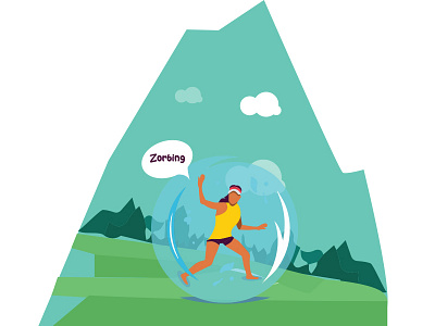 Zorbing 2d character animation branding design flat illustration minimal vector
