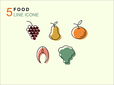 5 line icon of healthy food app branding design icon illustration logo vector