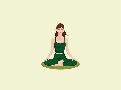 Women Yoga Meditation Illustration app branding design icon illustration logo vector