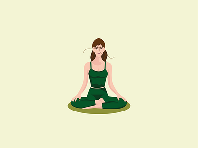 Women Yoga Meditation Illustration