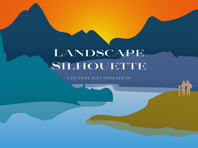 Landscape Silhouette app branding design icon illustration logo vector
