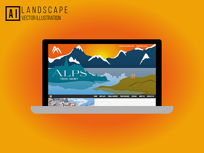 Landscape Silhouette app branding design icon illustration logo vector