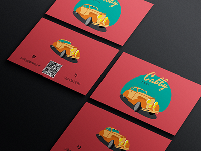 Business card for Taxi app branding design icon illustration logo typography vector