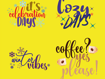 Winter doodles design graphic design illustration typography vector