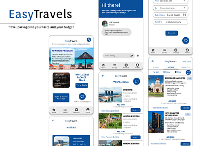 EasyTravels app graphic design ui ux