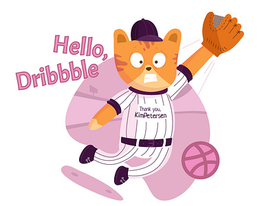 Hello, Dribbble design icon illustration