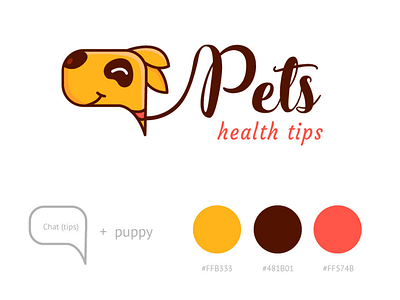 Pets health tips logo design flat icon illustration logo vector