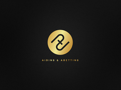 Aiding & Abetting black design gold logo music trademark