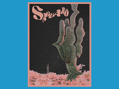 Saguaro Version 2 cosmic funk psychedelic southwest vintage