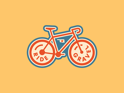 Ride Gravel cycling flat illustration oklahoma sticker