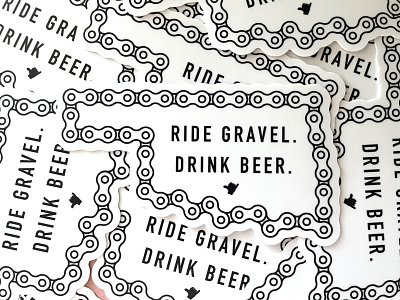 Ride Gravel. Drink Beer. cycling gravel illustration oklahoma sticker