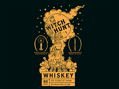 Witch Hunt Whiskey Label Vectorized whiskey