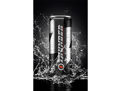 Energy drink - Thunder 3d can cgi energy drink splash vray