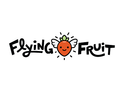 Flying Fruit Logo Concept branding cute fruit logo design mark wings