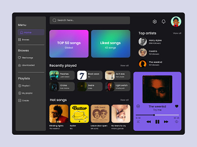 Music stream Platform/Website design music platform stream ui website