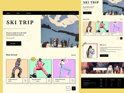 Ski Landing Page Exploration 💥 app design landingpage shop ski skishop ui website