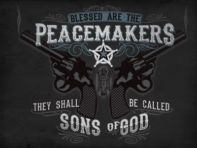 Peacemakers cop gun police st micheal star t shirt western