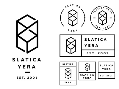 Slatica Yera Logo branding budge icon line logo simple stemp stroke